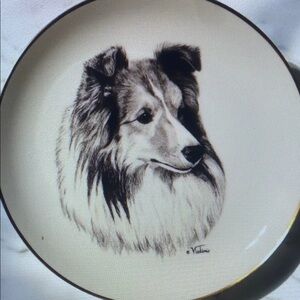 HP 😀 Vtg 86 Best Of Show Rosalinde 8.25 Gold Rim Porcelain Plate Nadimir Collie